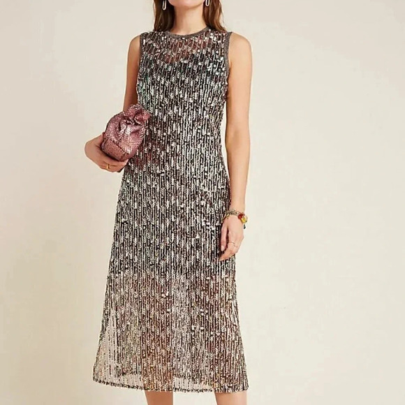 Anthropologie Corey Lynn Size S Calter Sequined Swing Maxi Dress NEW! - Picture 1 of 8